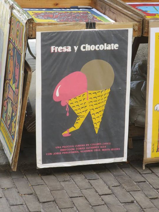 古巴第一部同志題材電影《草莓與巧克力》的海報。